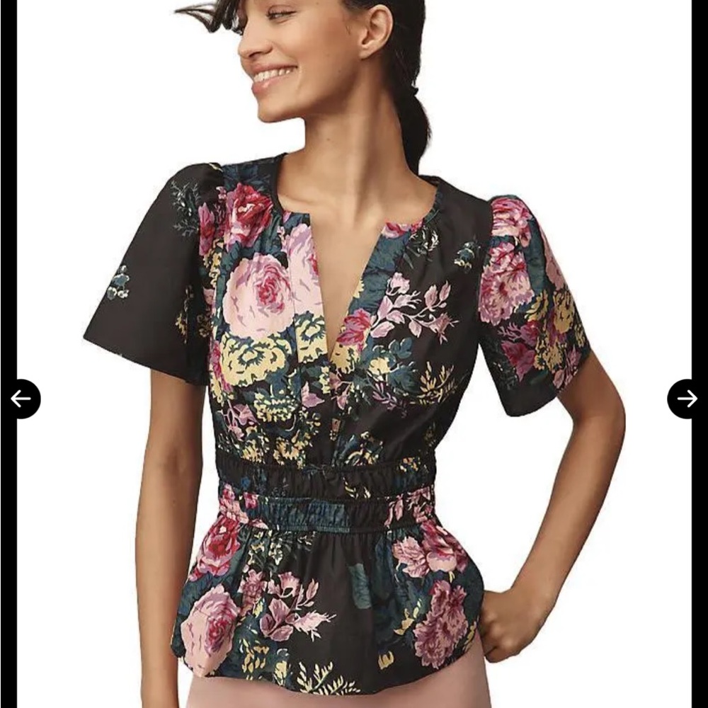 Floral Black Women's Top